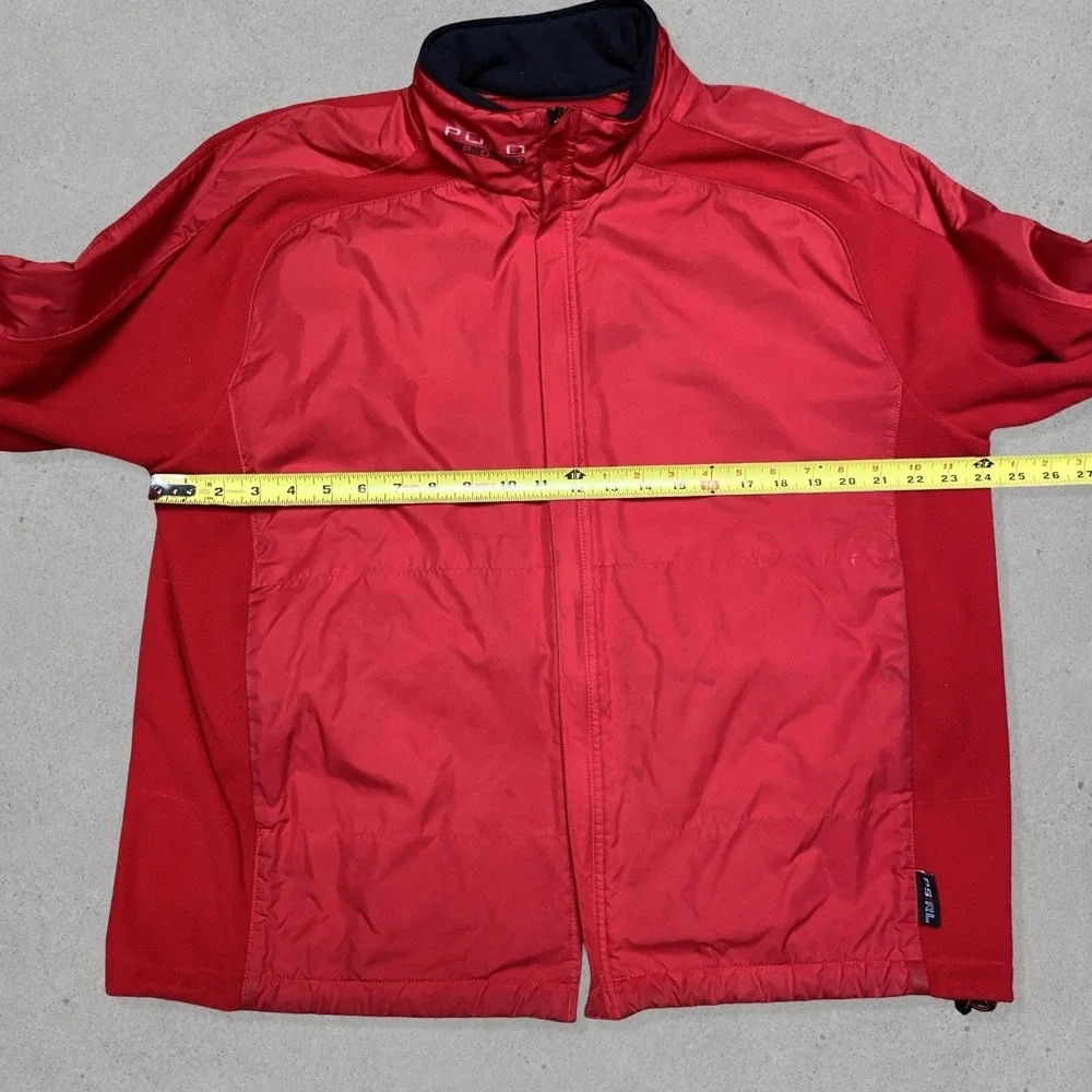 Vintage Polo Sport Ralph Lauren Fleece Lined Jacket Men's XL Red Full Zip